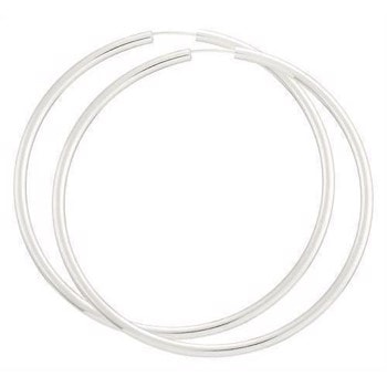 BNH Dame blanke 925 sterling sølv Øre creoler, Ø 60 mm x 2,5 mm